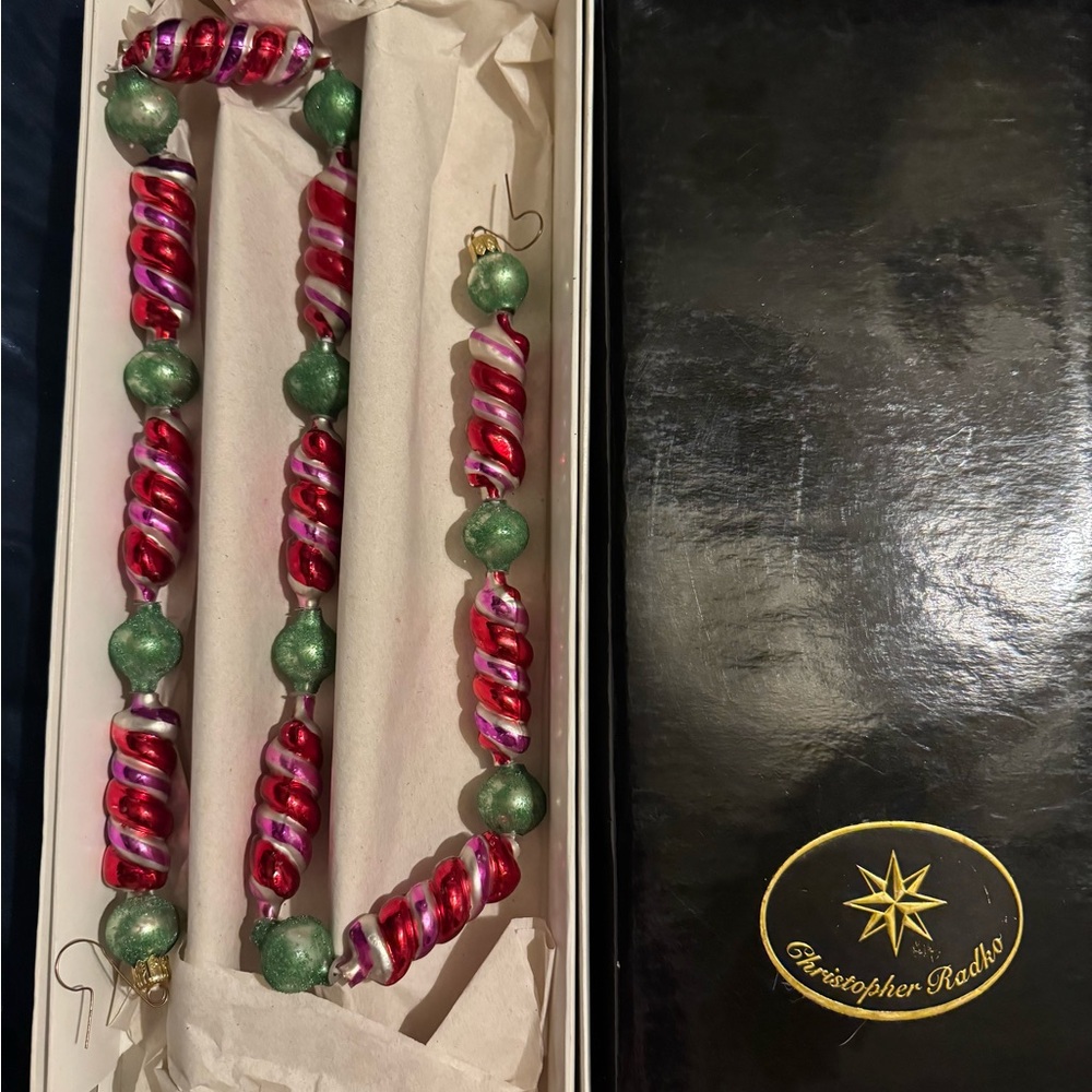 Christopher Radko HTF Candy Cane Gumdrop Swirl 36” Garland